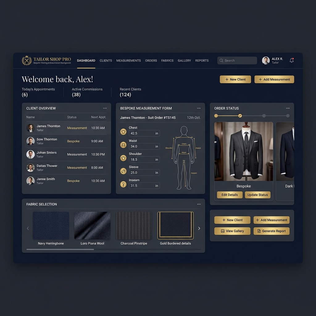 Tailor Shop Pro - Bespoke Tailoring Management
