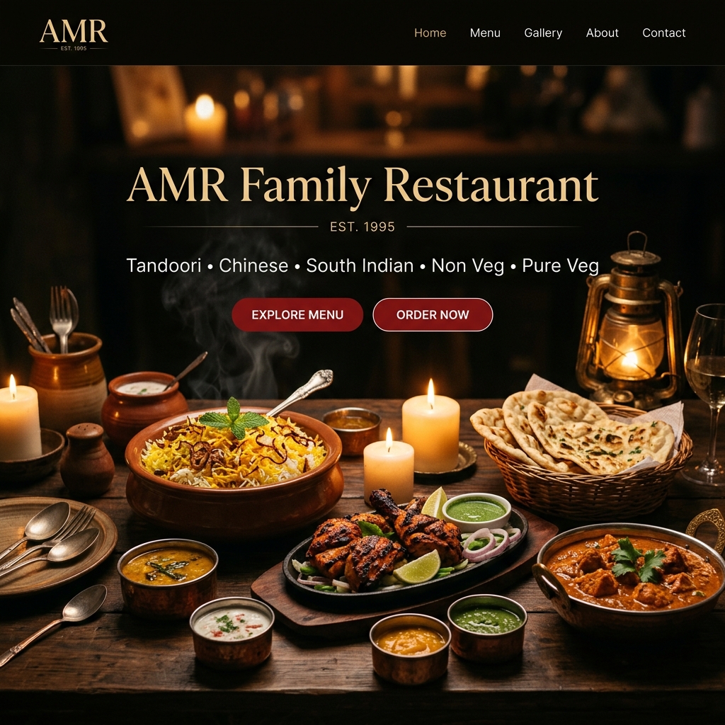 AMR Multi-Cuisine Dining Web Portal